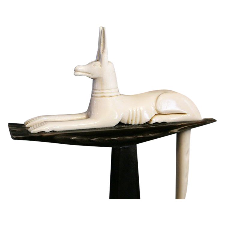 Statue of Anubis, Art Deco, ivory