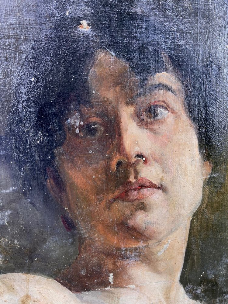 Ritratto di donna nuda - Olio su tela, scuola accademica francese 1880-1900 circa