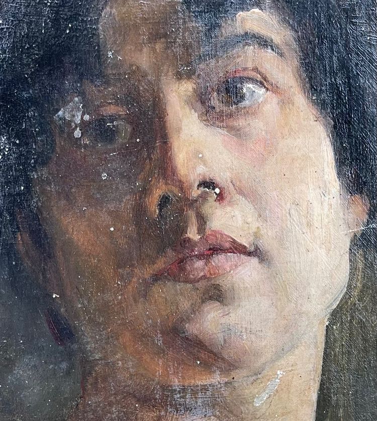 Ritratto di donna nuda - Olio su tela, scuola accademica francese 1880-1900 circa