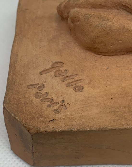 Scultura in terracotta, donna nuda firmata Galle Paris