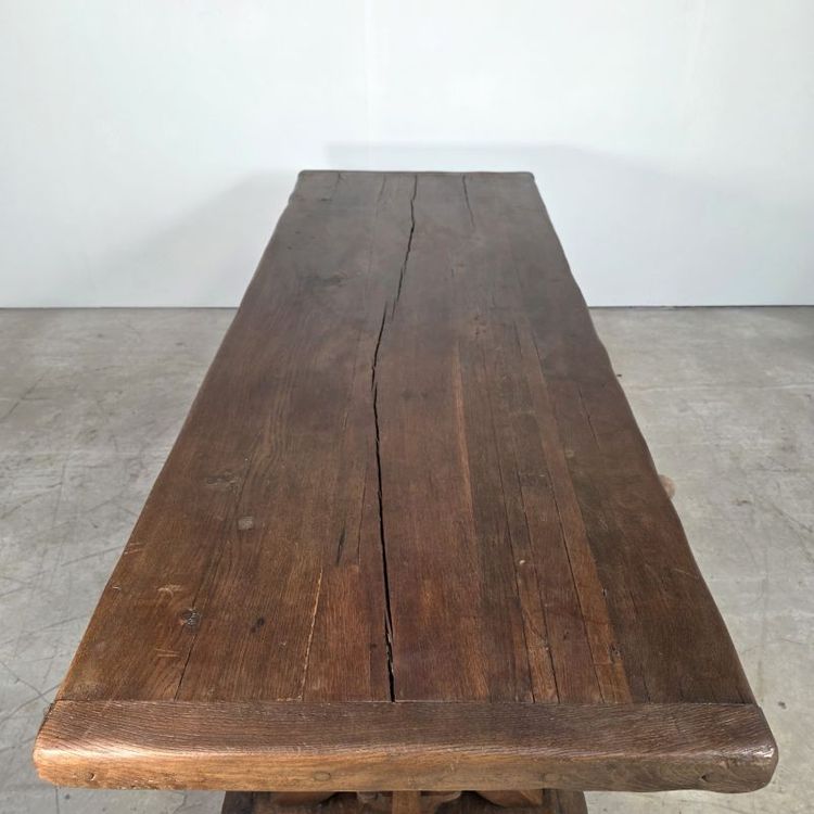 Large 19th century oak table from an inn