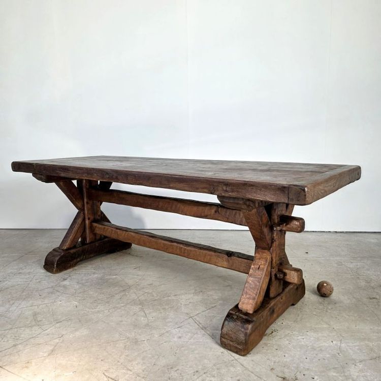 Large 19th century oak table from an inn