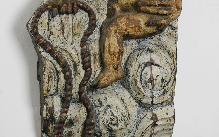 Bas Relief In Polychrome Wood, XVIIth Century
