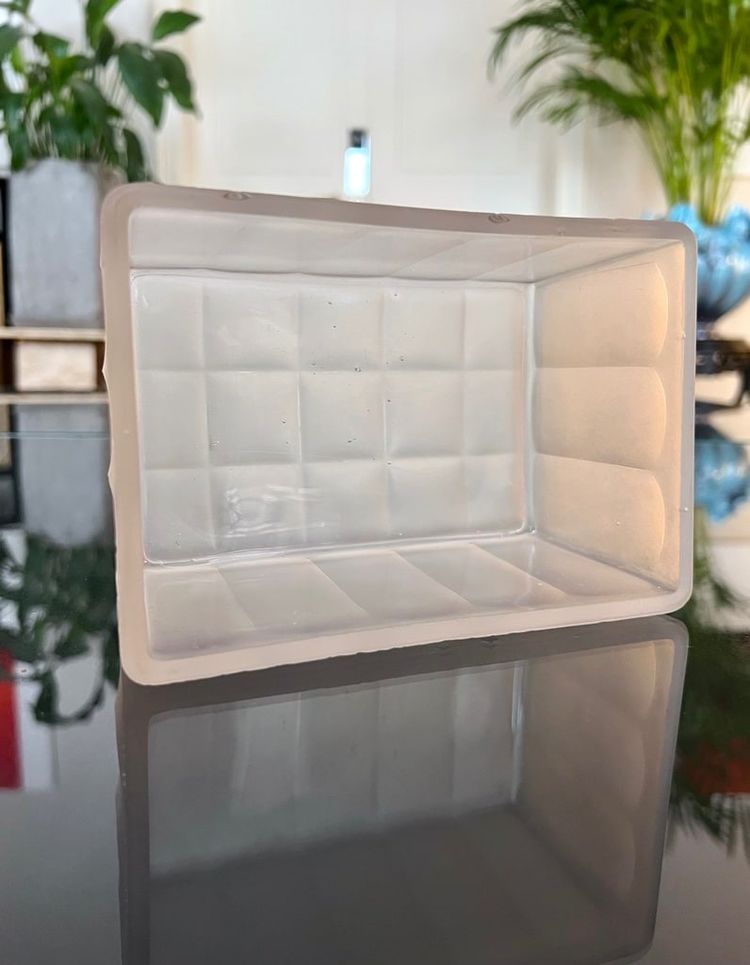 Biscottiera Art Déco - Biscottiera in vetro montata su vassoio