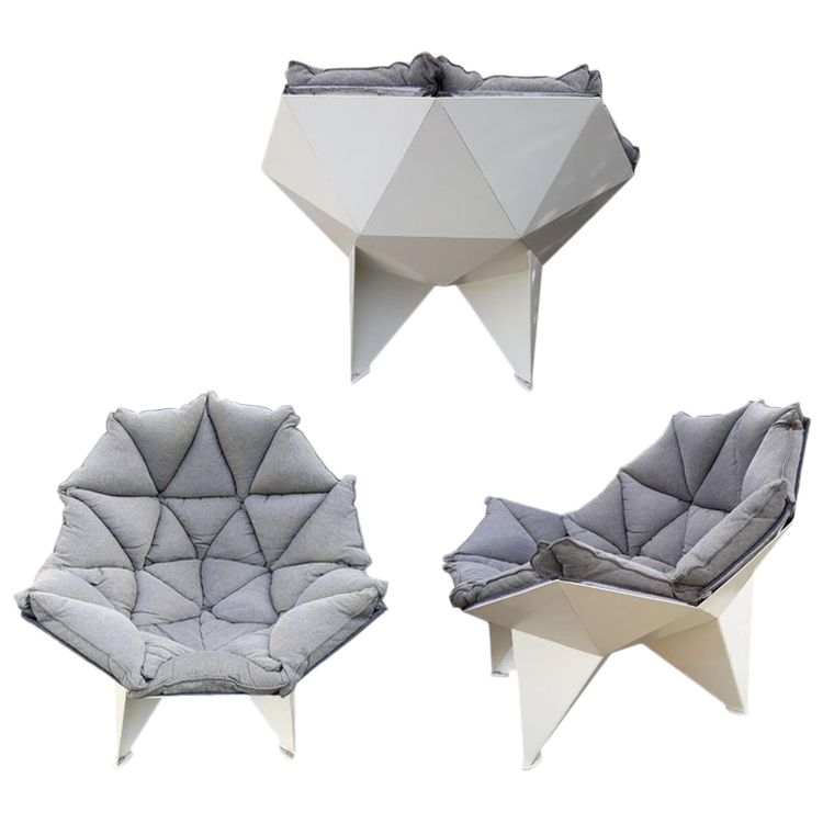 Three Large Original Lacquered Metal Armchairs Circa 1970/1980