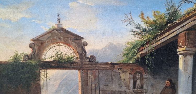 Jules SANSON - L'arrivo della fanciulla al monastero sulle rive del lago di Como