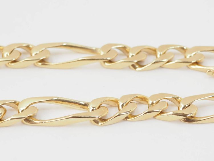Bracciale vintage con catena figurata alternata 1/3 in oro giallo