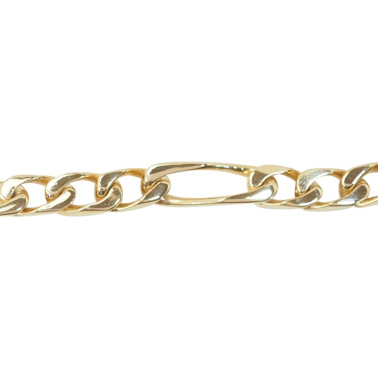 Bracciale vintage con catena figurata alternata 1/3 in oro giallo