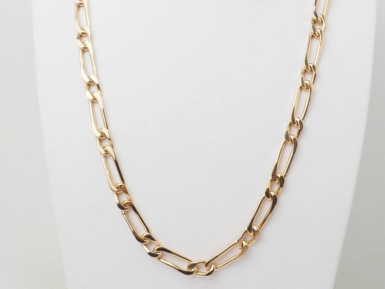 Collana a catena figurata alternata in oro giallo
