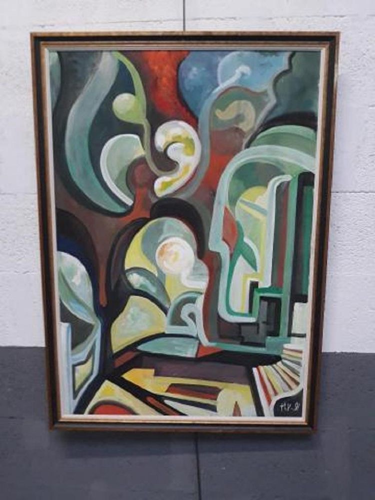 Henri Van Wynsberghe Gouache su cartoncino firmato e datato 91