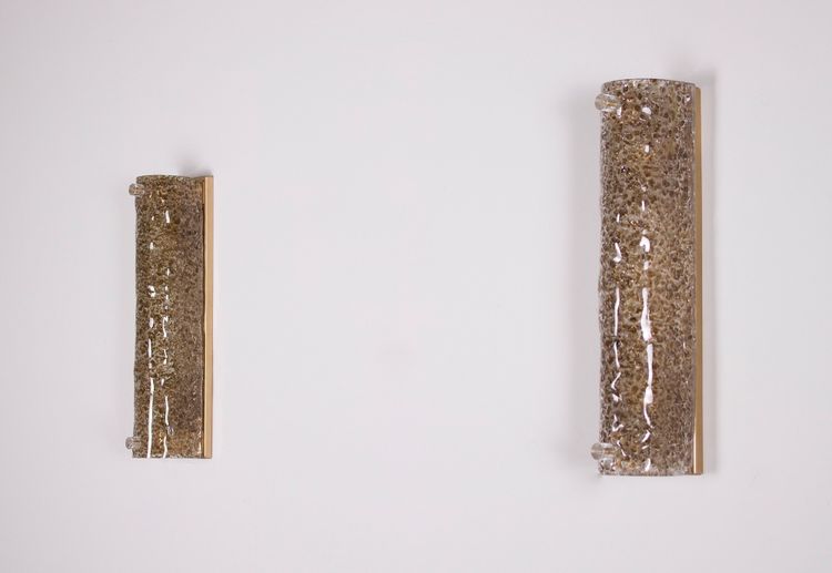 Pair of sconces in amber Murano.