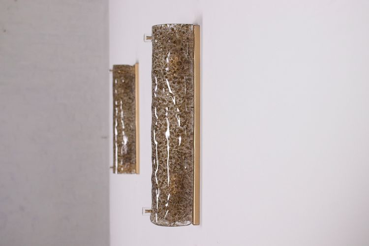 Pair of sconces in amber Murano.