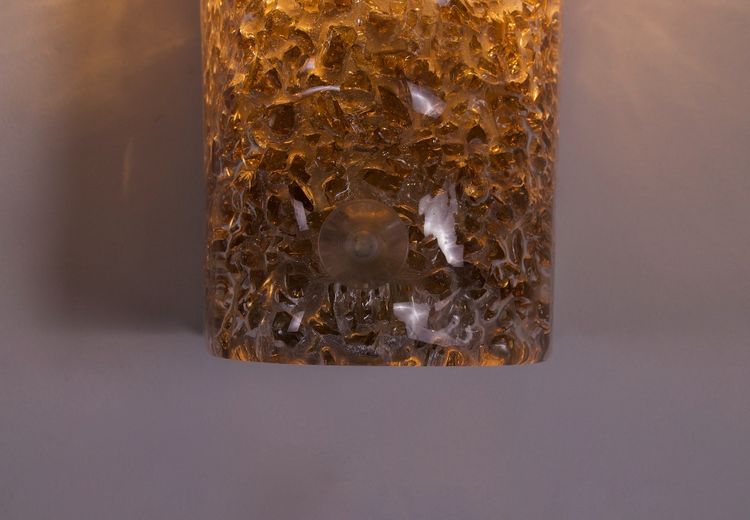 Pair of sconces in amber Murano.