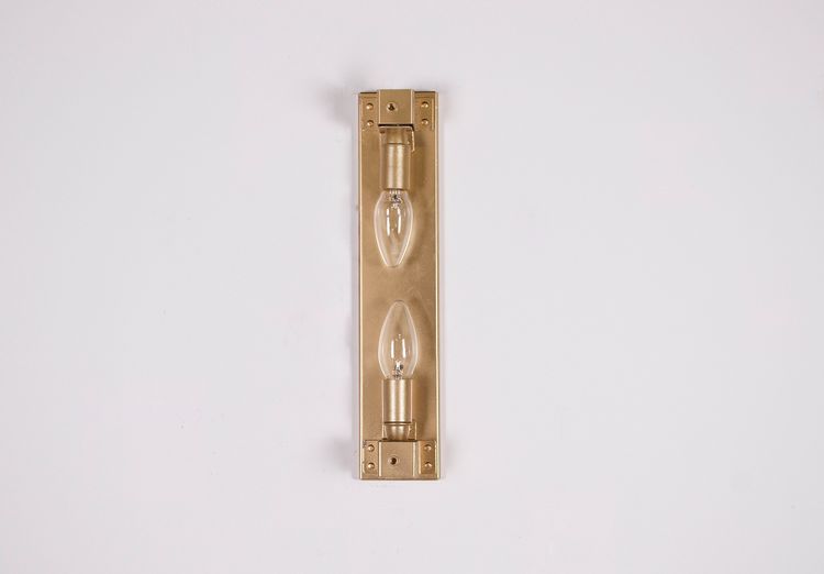 Pair of sconces in amber Murano.