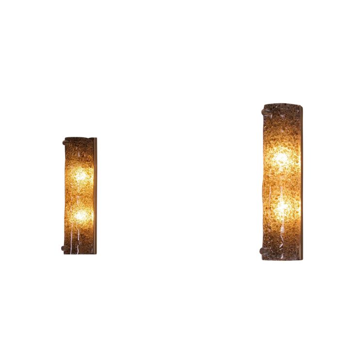 Pair of sconces in amber Murano.