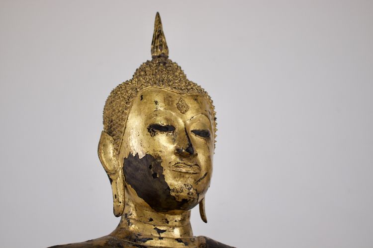 Imposante statue de Bouddha en bronze, Rattanakosin.