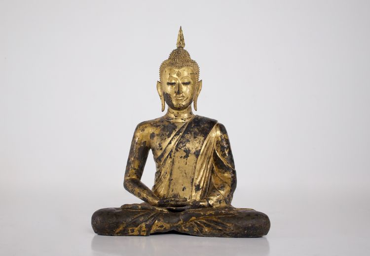 Imposante statue de Bouddha en bronze, Rattanakosin.