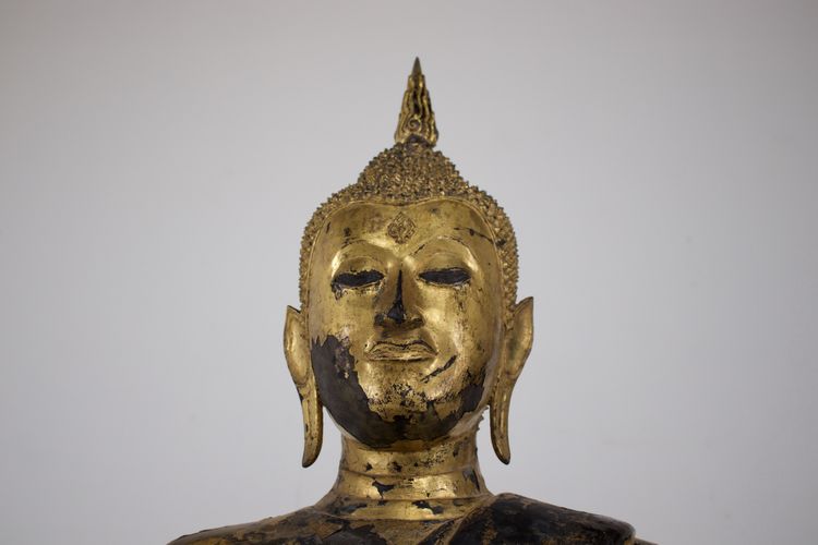 Imposante statue de Bouddha en bronze, Rattanakosin.