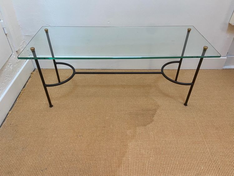 Couchtisch aus Glas von Pierre Guariche, 1960.