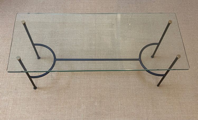 Couchtisch aus Glas von Pierre Guariche, 1960.