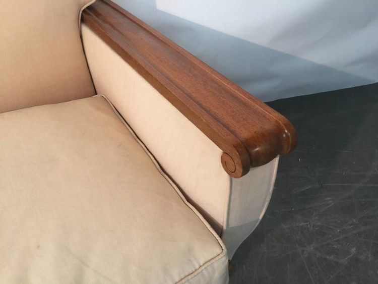 Gaston Poisson, Rare Art Deco 3-Seater Mahogany Sofa, circa 1930
