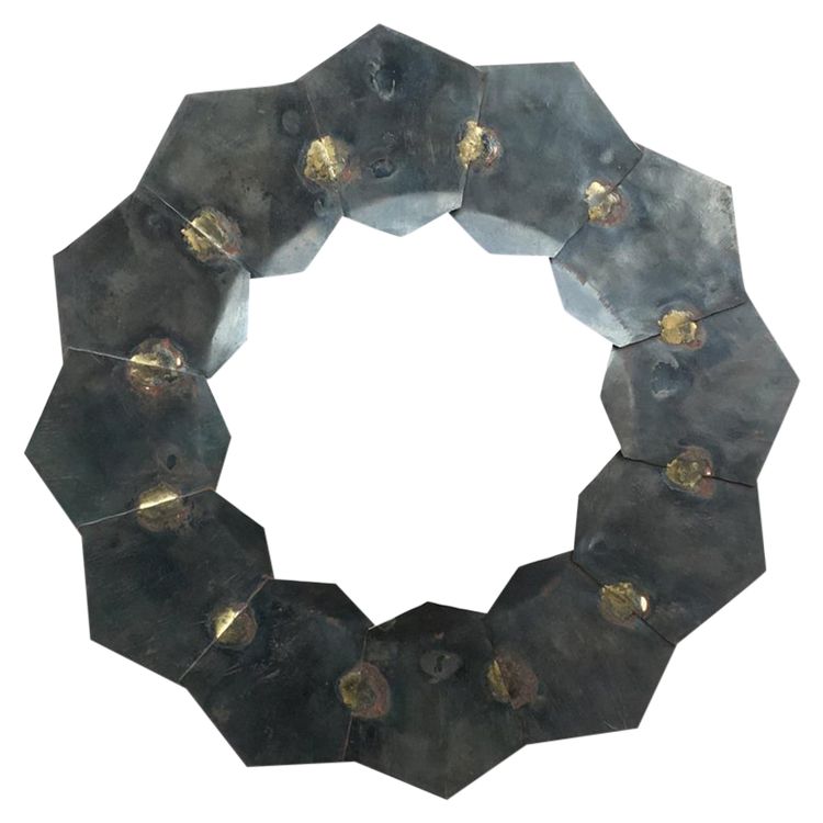 Metal And Brass Mirror , Circa 1970