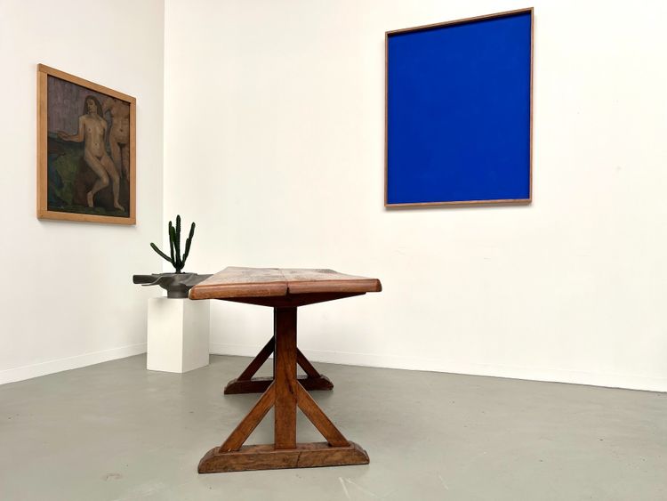 Tavolo brutalista in rovere del XIX secolo
