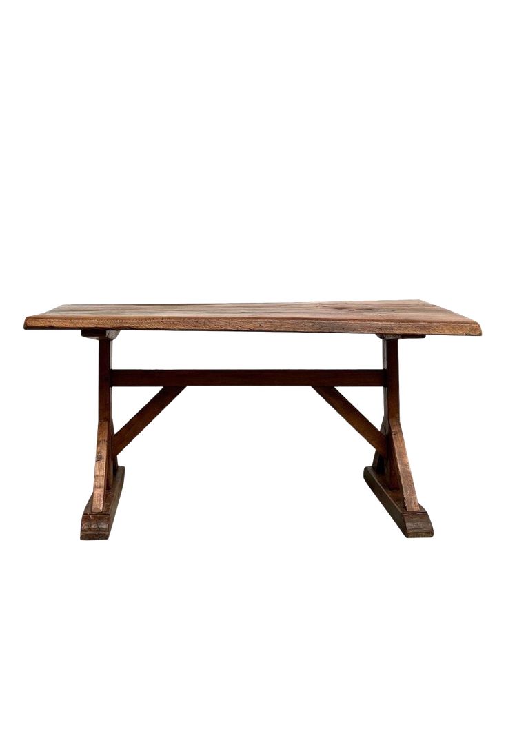 Brutalist oak table from the 19th century