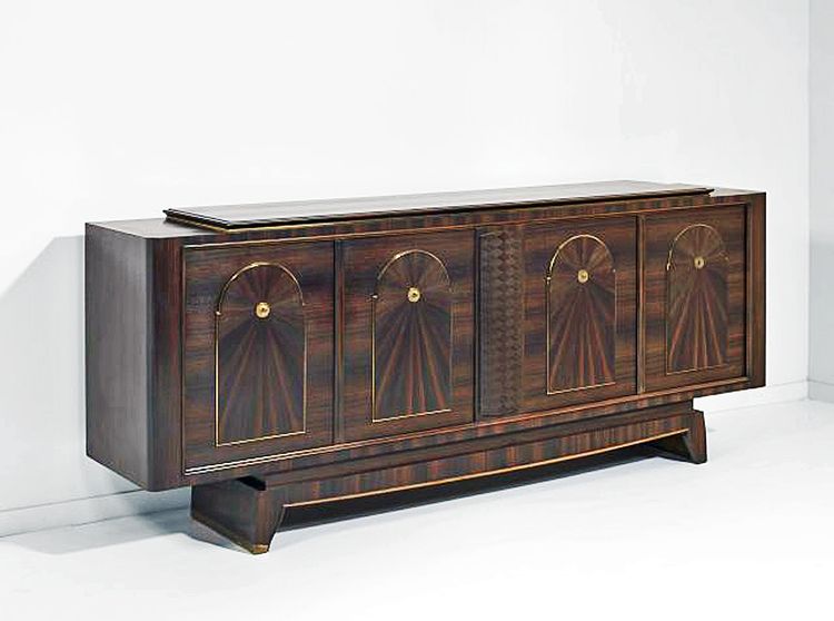 André Boyer, Enfilade Art Deco En Macassar , Bronze, Circa 1940