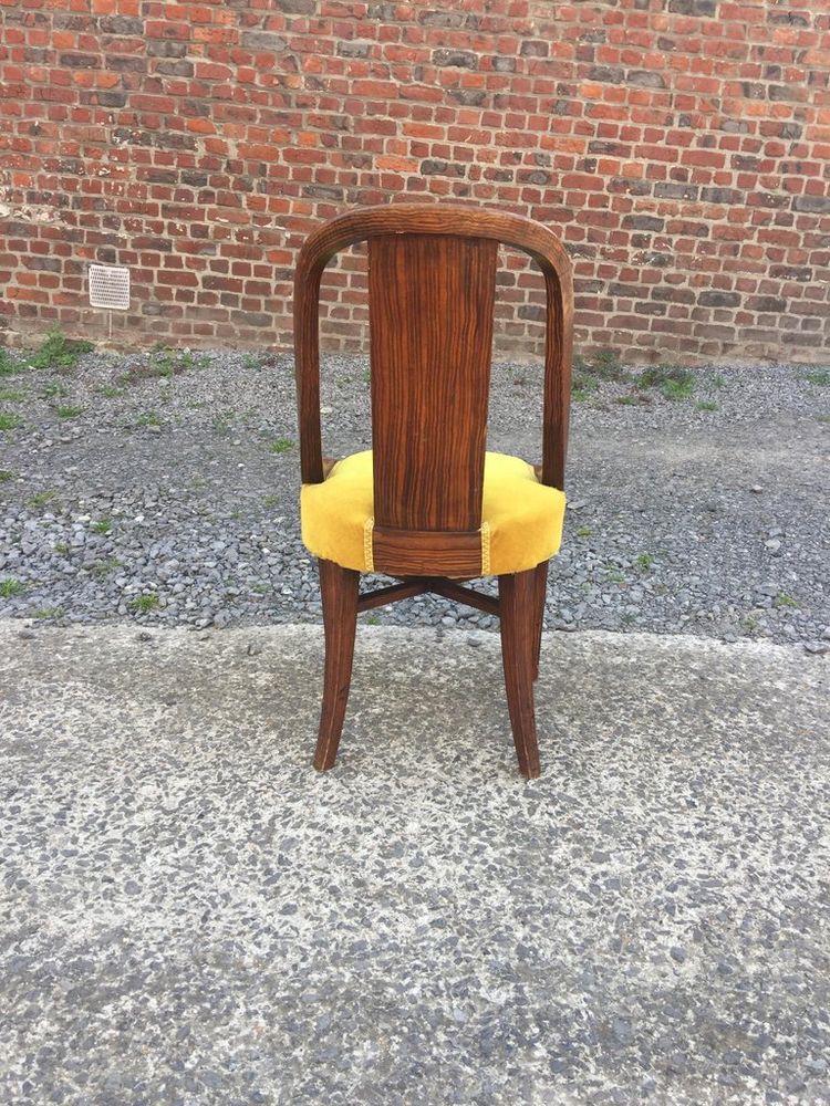 3 originale Art-déco-Stühle, um 1925, Holzimitat