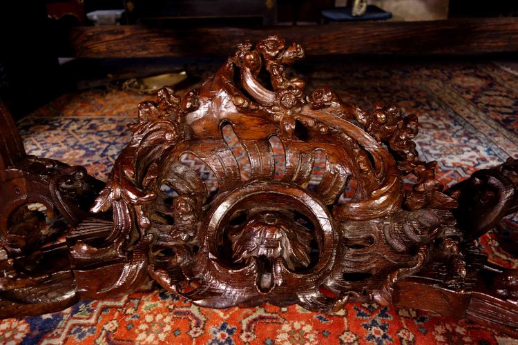 Consolle Luigi XV in rovere e marmo di Breche d'Alep