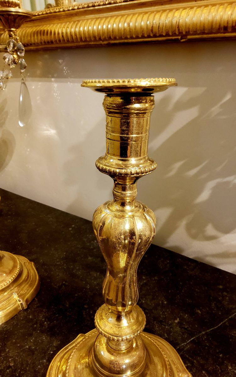 Ein Paar Fackeln aus vergoldeter Bronze Louis XV 18.