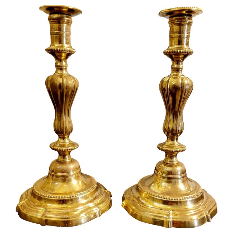 Ein Paar Fackeln aus vergoldeter Bronze Louis XV 18.