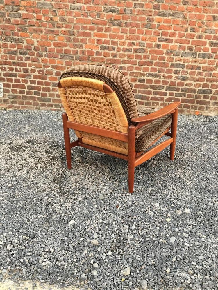 Important Scandinavian Teak And Rattan Living Room, Circa 1960/1970