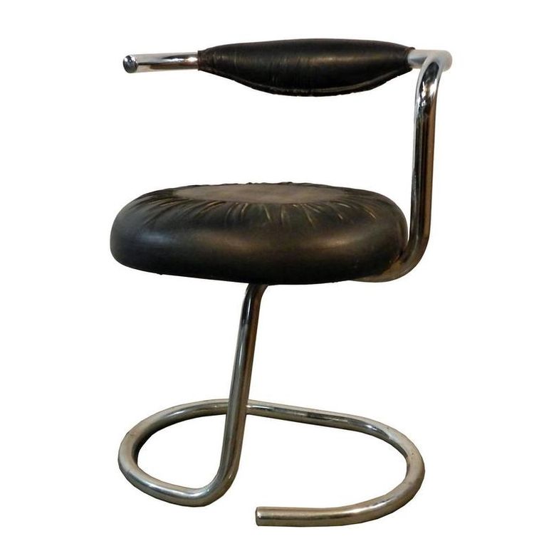 Giotto Stoppino, 10 Chrome And Moleskine Chairs Italy 1970