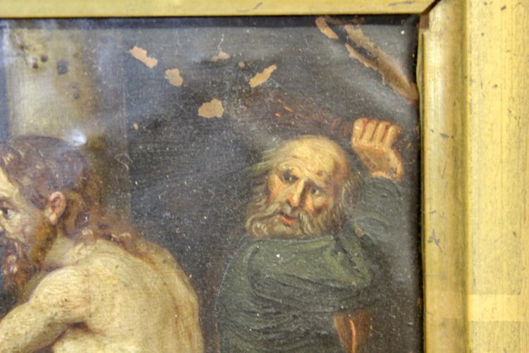 Huile Sur Cuivre Flagellation Du Christ Fin XVII