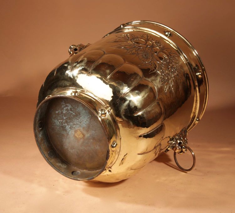  Large brass planter / log bin / peat bin from Dinanderie.