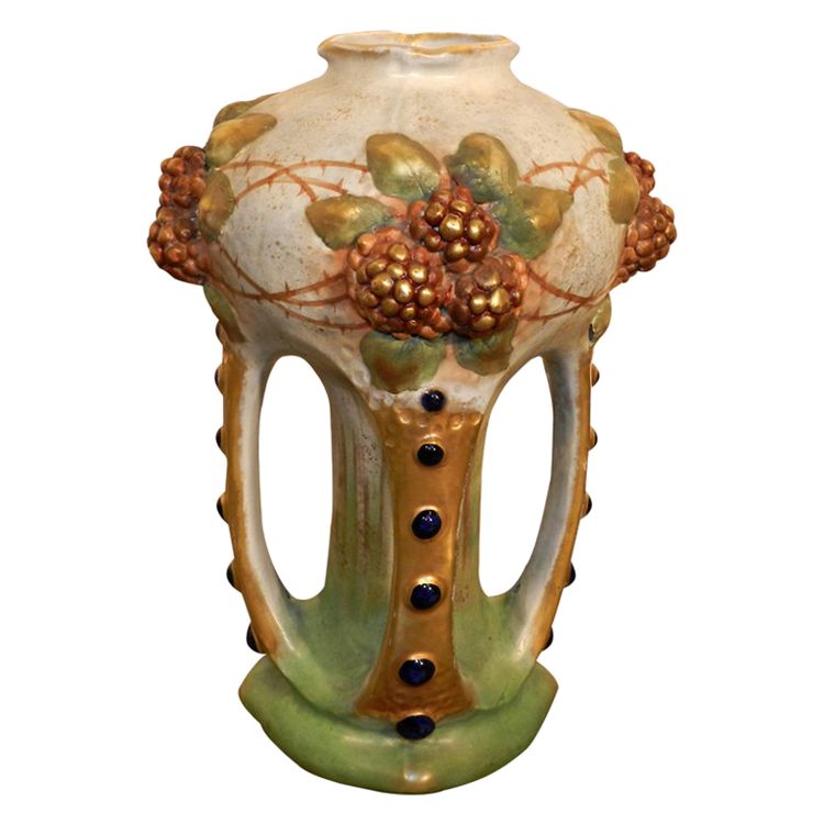 Amphora, Art Nouveau Ceramic Vase, Austria Circa 1900
