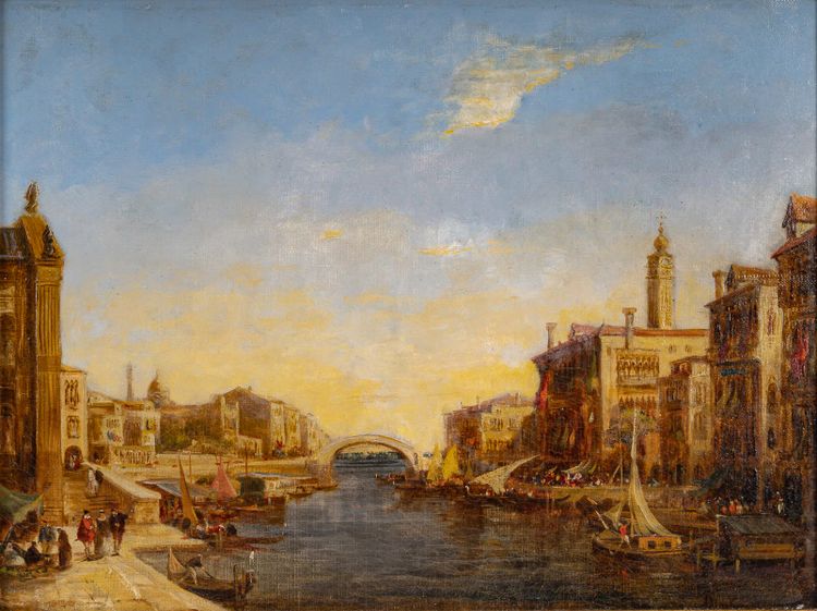 Alfred August Felix Bachmann (1863-1956) Venedig Blick auf den Canal Grande Öl auf Leinwand