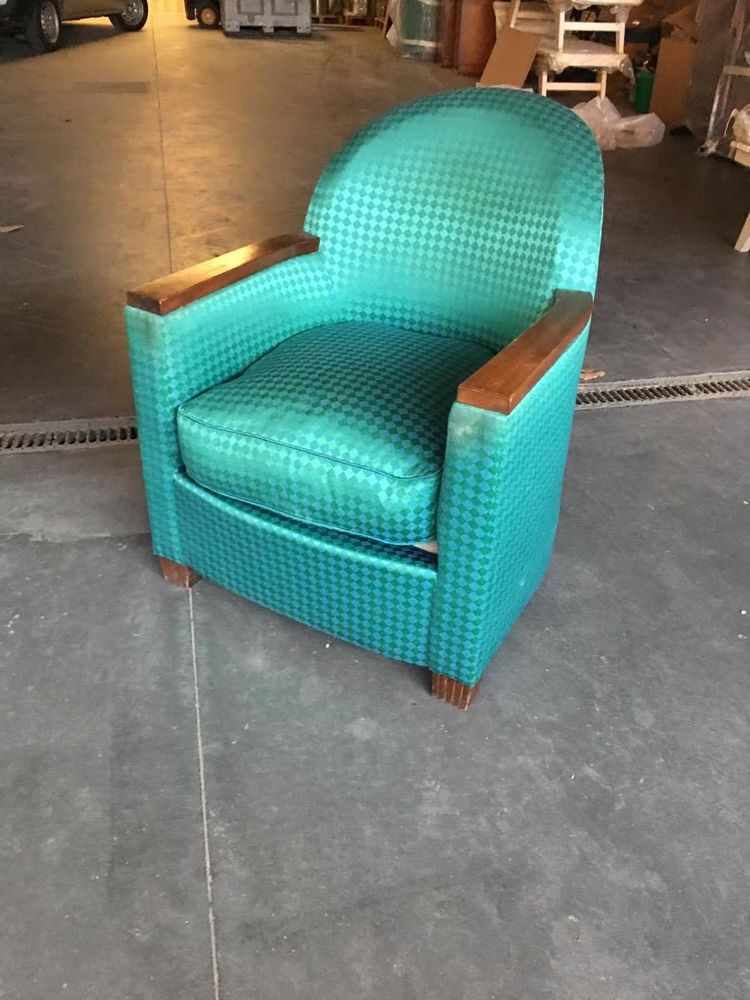 Coppia di poltrone Art Déco in mogano e tessuto, 1930 circa