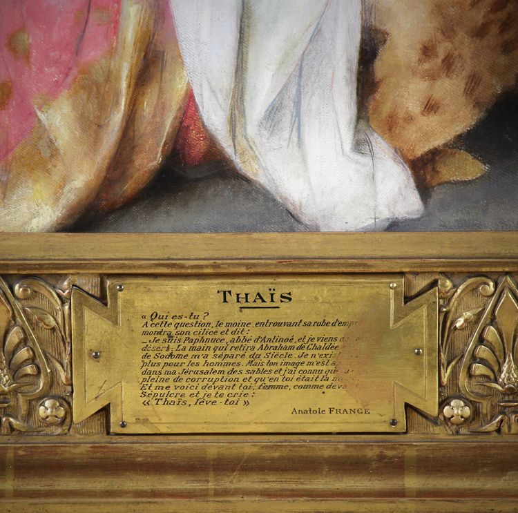 Oriental nude odalisque oil painting on canvas " Thais" by Adrien Tanoux 1920 