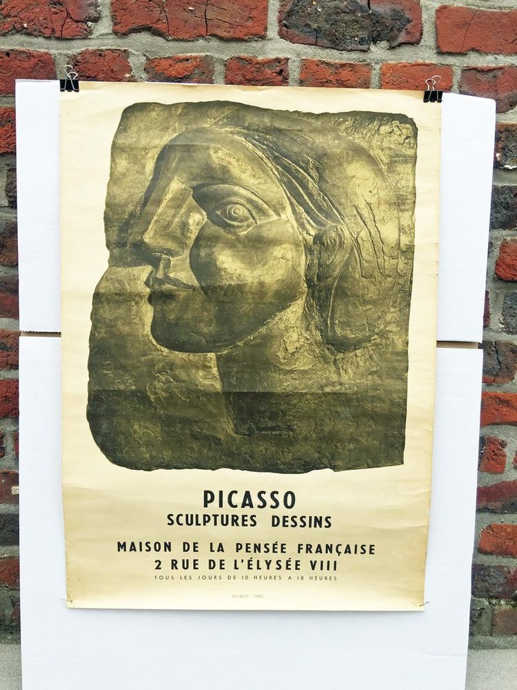 Pablo Picasso, manifesto d'epoca per una mostra del 1958