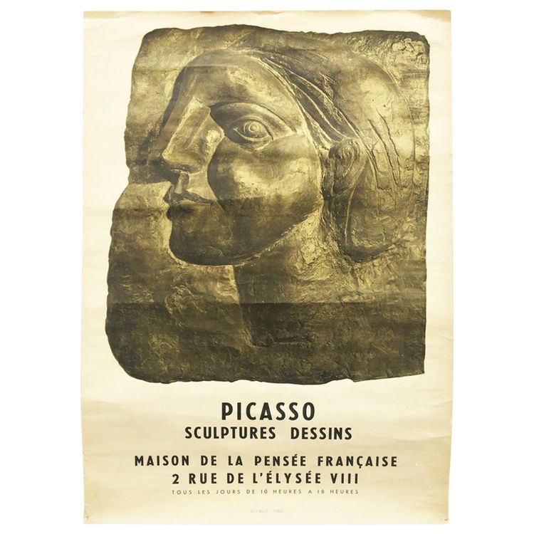 Pablo Picasso, manifesto d'epoca per una mostra del 1958