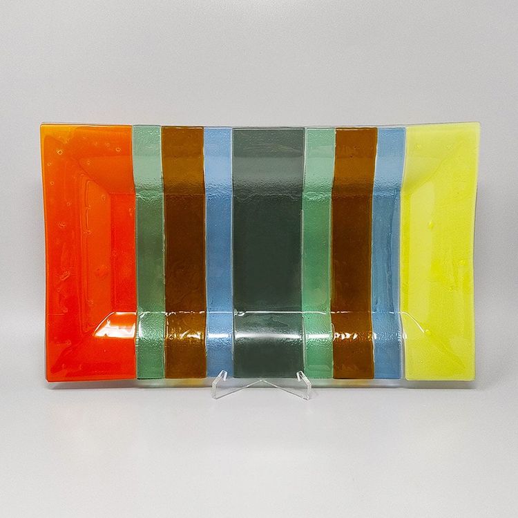 Étonnant plateau des années 1970 d'Albatros en verre de Murano. Fabriqué en Italie