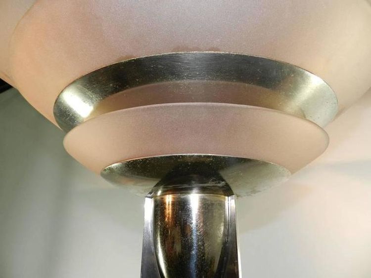 Jean Perzel ,Very Rare Art Deco Floor Lamp , Model 32 , In Nickele Bronze.circa