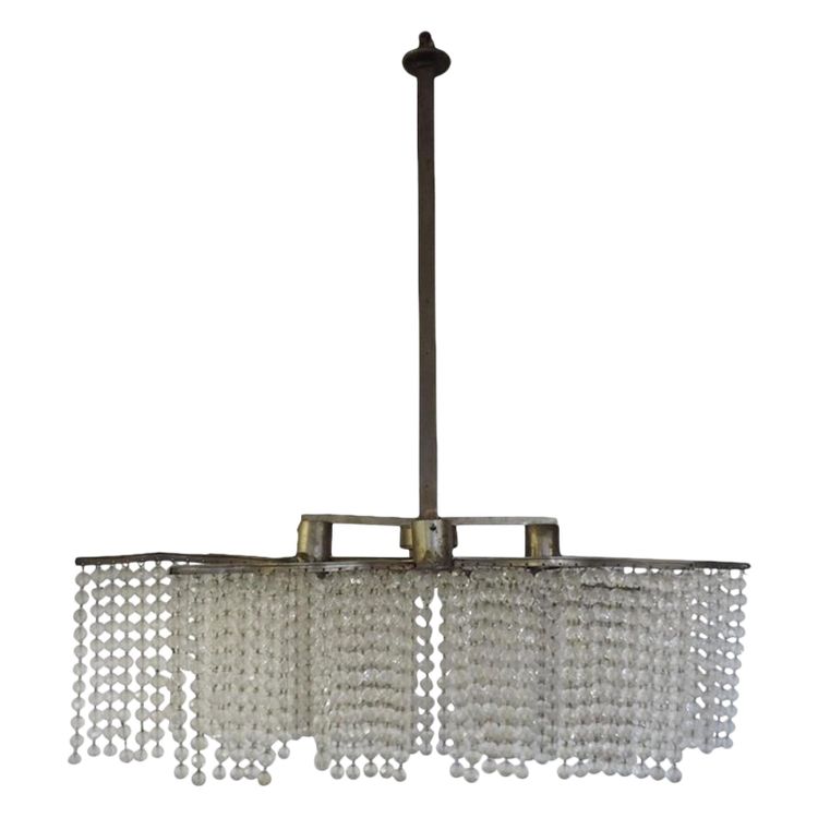 Lustre à Perles Epoque Art Deco, Style Sue Et Mare, Ruhlmann