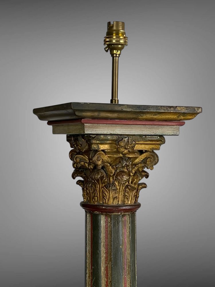 SERIES OF FOUR 18th-CENTURY ITALIAN FLORENTINE PIEDESTALS IN POLYCHROME WOOD