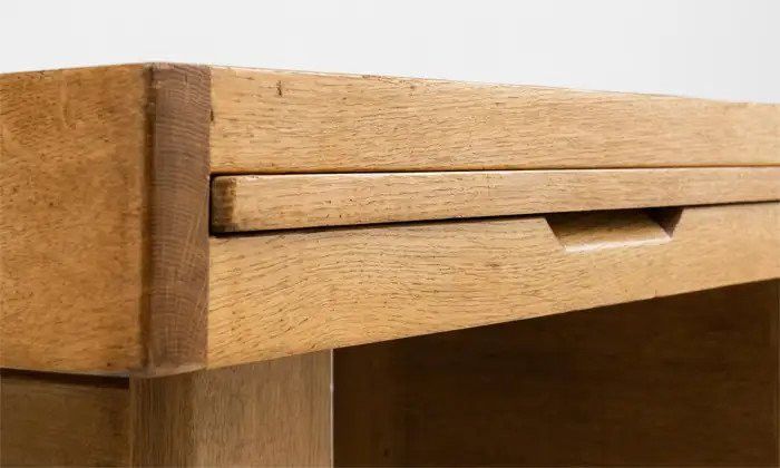 Guillerme Et Chambron, Large Oak Desk Edition Votre Maison Circa 1950