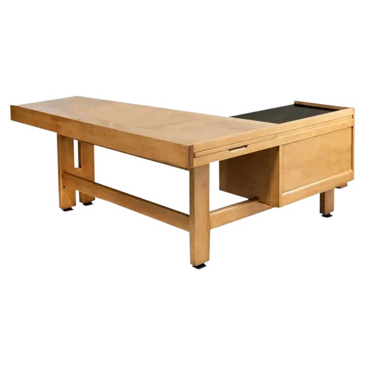 Guillerme Et Chambron, Large Oak Desk Edition Votre Maison Circa 1950