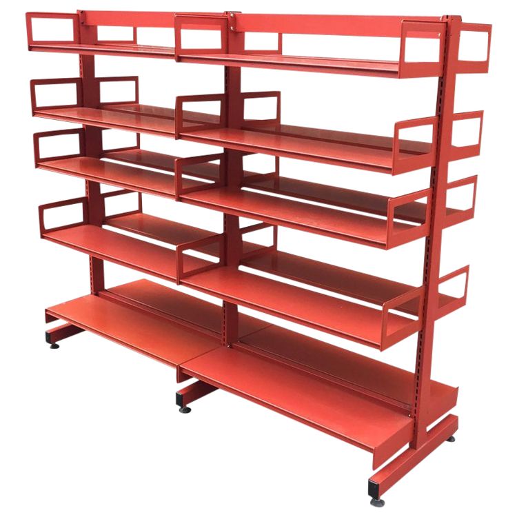 Grande scaffale modulare bifacciale in ferro laccato 1970/1980 circa